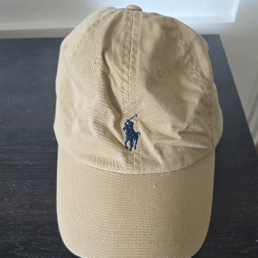 Ralph Lauren Khaki Cap with Navy Logo